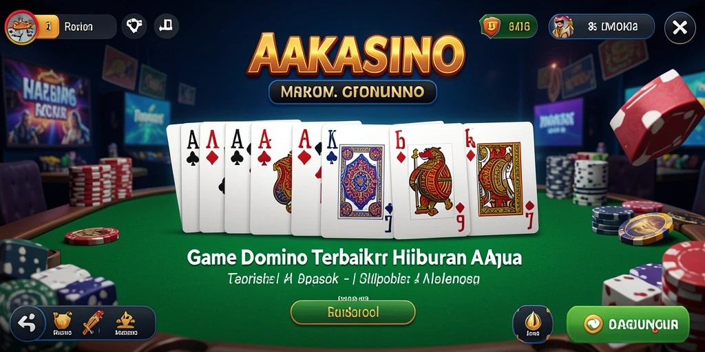 Screenshot utama AAKASINO dengan gameplay menarik domino.