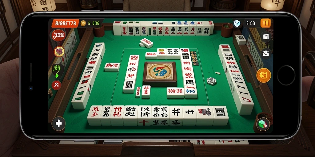 Screenshot gameplay BIGBET78 yang menunjukkan keasyikan bermain Mahjong.
