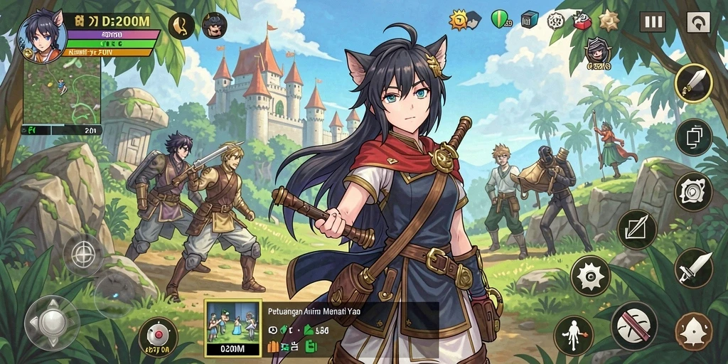 Tampilan menarik dari gameplay D200M yang penuh aksi dan karakter unik.