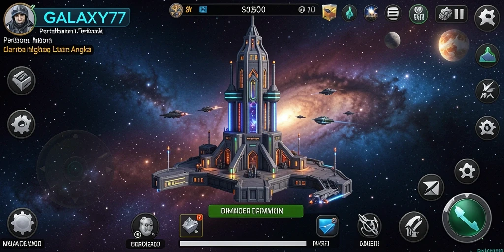 Tangkapan layar menunjukkan intensitas pertarungan Tower Defense di GALAXY77.