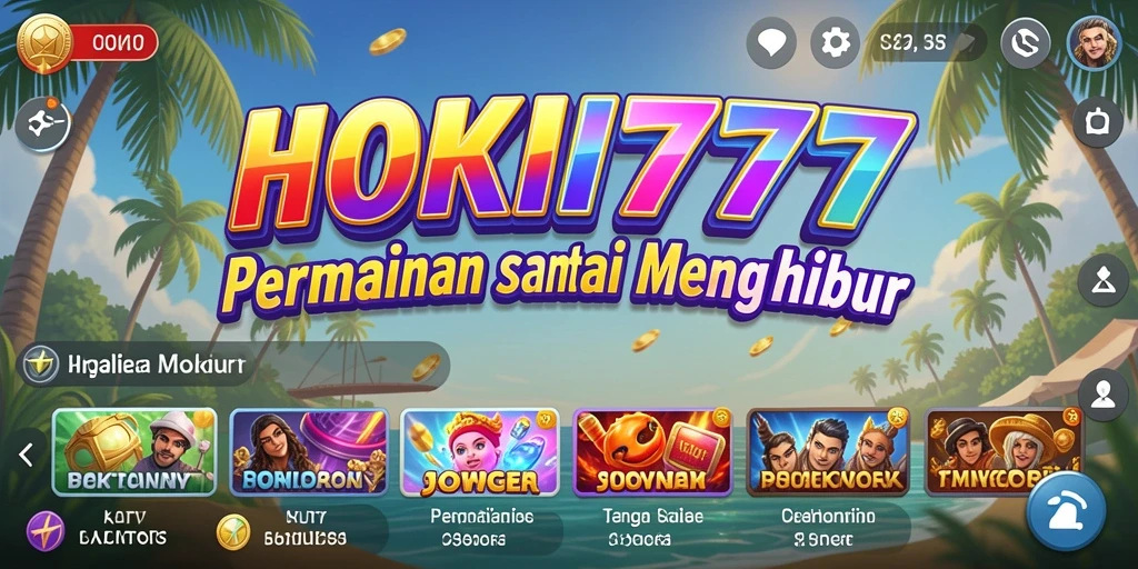 Tampilan gameplay seru HOKI777 dengan warna-warna cerah.