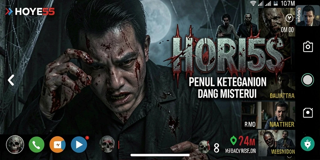 Screenshot menampilkan karakter dalam situasi menegangkan di HOYE55.