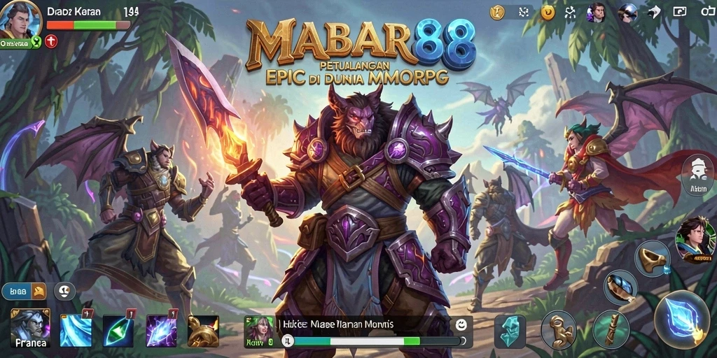 Screenshot MABAR88 menampilkan aksi seru di dunia MMORPG.