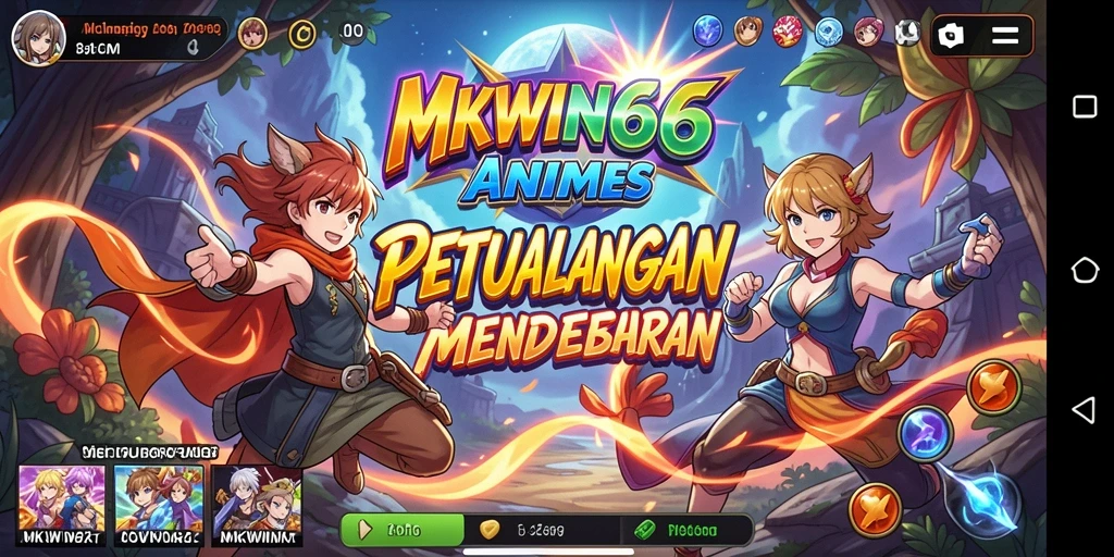 Tangkapan layar menunjukkan aksi seru di dunia Anime MKWIN666.