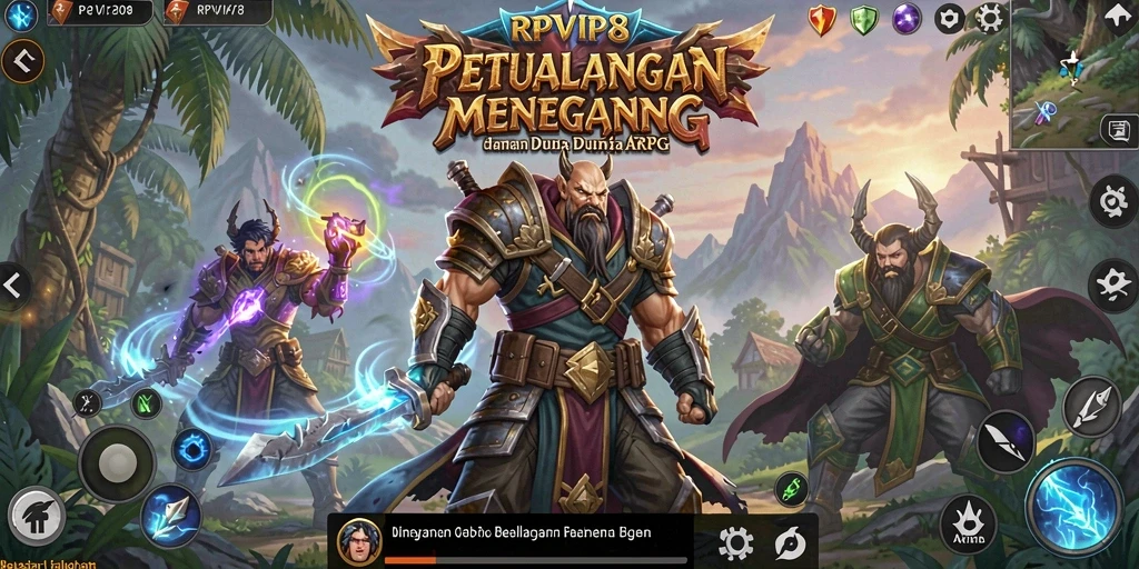 Tampilan gameplay RPVIP8 dengan aksi seru dan karakter menawan.