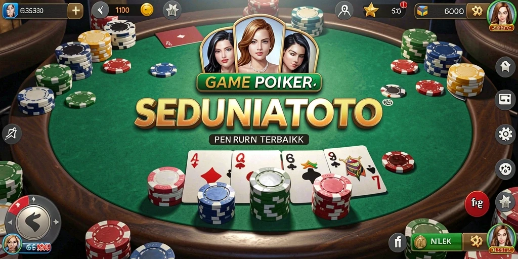 Screenshot gameplay SEDUNIATOTO menampilkan aksi seru dalam permainan Poker.