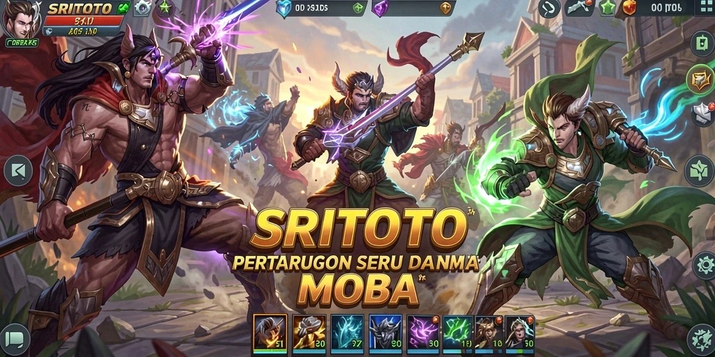 Gameplay seru dari SRITOTO di arena MOBA.