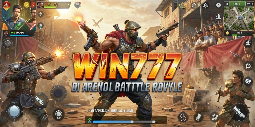 Tangkapan layar WIN777 menampilkan aksi mendebarkan dalam Battle Royale.