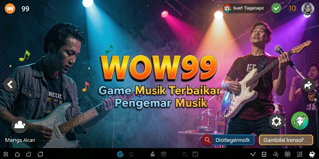 Screenshot WOW99 menampilkan gameplay seru dengan berbagai lagu musik.
